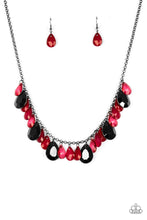 Load image into Gallery viewer, Paparazzi Hurricane Season - Red Teardrops - Black Gunmetal Chain Necklace &amp; Earrings - $5 Jewelry with Ashley Swint