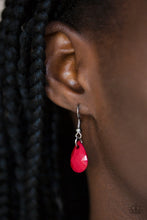 Load image into Gallery viewer, Paparazzi Hurricane Season - Red Teardrops - Black Gunmetal Chain Necklace &amp; Earrings - $5 Jewelry with Ashley Swint