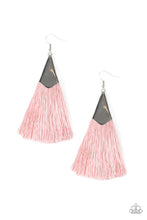 Load image into Gallery viewer, Paparazzi In Full PLUME - Pink - Thread / Fringe / Tassel - Silver Earrings - $5 Jewelry with Ashley Swint