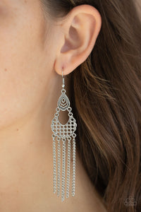 Paparazzi Insane Chain - Silver - Filigree Silver - Earrings - $5 Jewelry with Ashley Swint