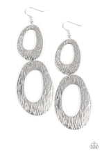 Load image into Gallery viewer, Paparazzi Ive SHEEN It All - Silver - Textured Hoops - Earrings - $5 Jewelry with Ashley Swint
