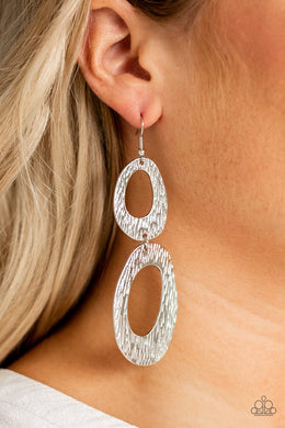 Paparazzi Ive SHEEN It All - Silver - Textured Hoops - Earrings - $5 Jewelry with Ashley Swint