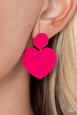 PRE-ORDER - Paparazzi Just a Little Crush - Pink - Earrings - $5 Jewelry with Ashley Swint