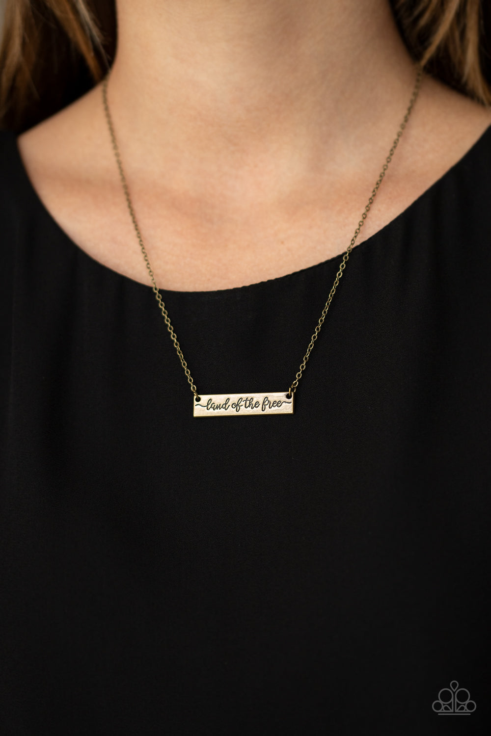 Paparazzi Land Of The Free - Brass - Patriotic Necklace & Earrings - $5 Jewelry with Ashley Swint