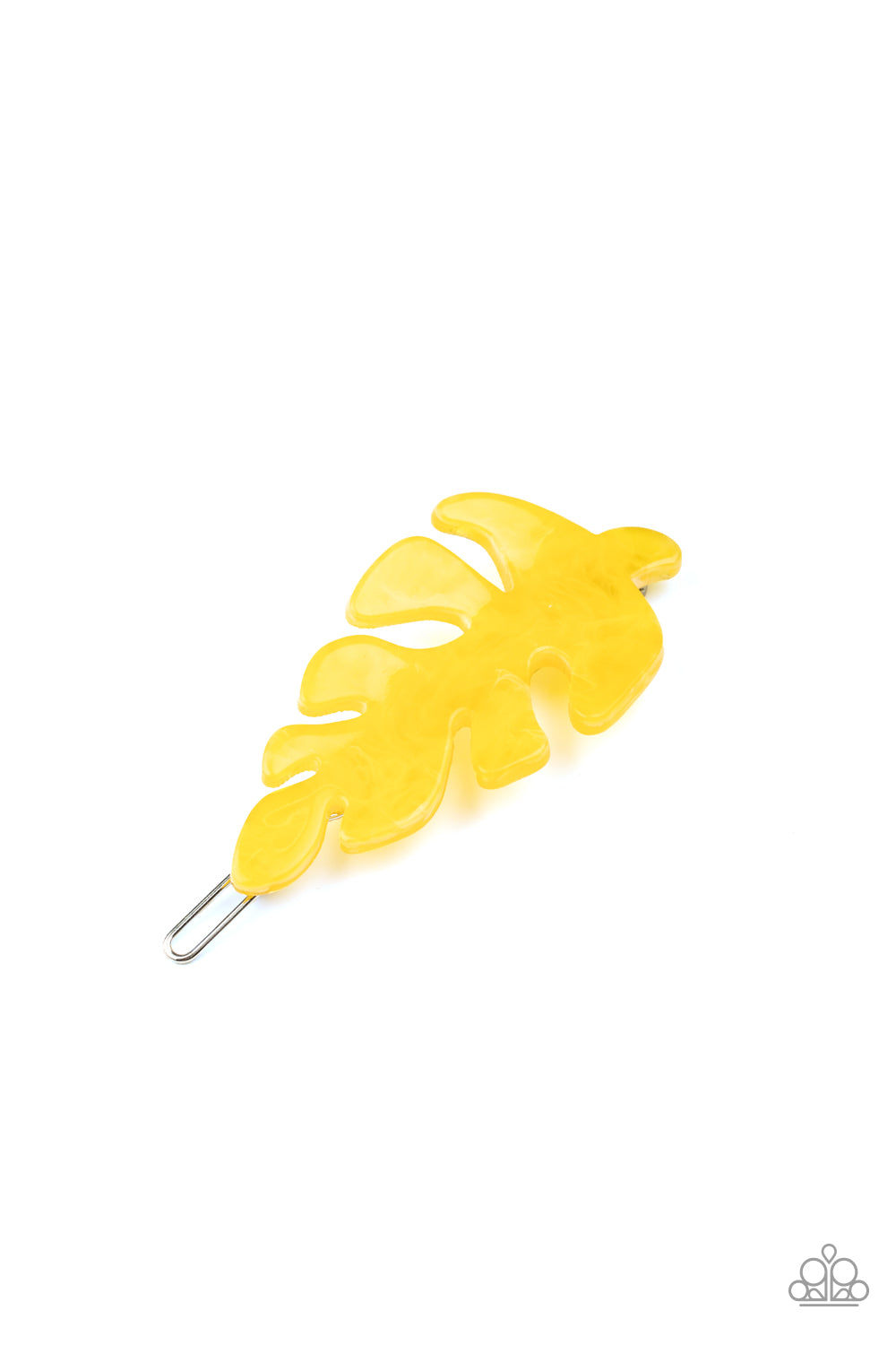 Paparazzi LEAF Your Mark - Yellow - Acrylic Leaf - Hair Clip / Clamp Barrette Closure - $5 Jewelry with Ashley Swint
