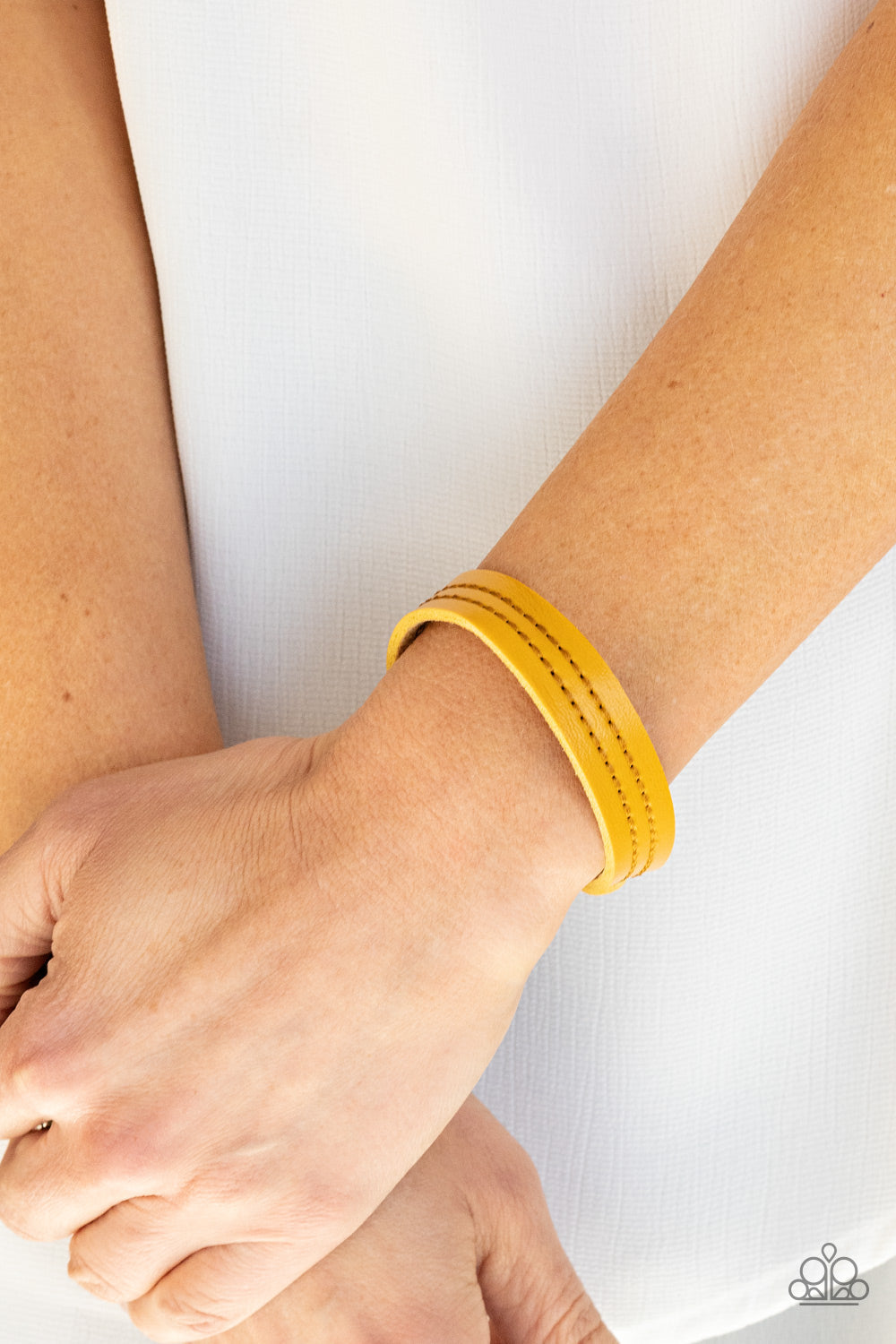 PRE-ORDER - Paparazzi Life is WANDER-ful - Yellow Leather - Bracelet - $5 Jewelry with Ashley Swint