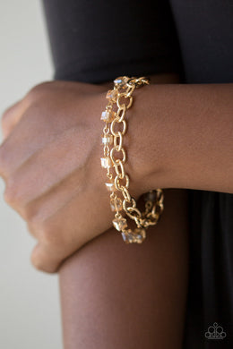 Paparazzi Life Of The Block Party - Gold - Bracelet - $5 Jewelry With Ashley Swint