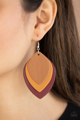 Paparazzi Light as a LEATHER - Red - Leather Earrings - $5 Jewelry with Ashley Swint