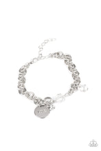 Load image into Gallery viewer, Paparazzi Lovable Luster - White - "Love" Charm - Adjustable Bracelet - $5 Jewelry with Ashley Swint