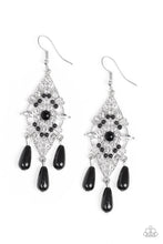 Load image into Gallery viewer, Paparazzi Majestic Mood - Black - White Rhinestones - Earrings - $5 Jewelry With Ashley Swint