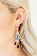 Load image into Gallery viewer, Paparazzi Majestic Mood - Black - White Rhinestones - Earrings - $5 Jewelry With Ashley Swint
