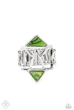 Load image into Gallery viewer, Paparazzi Making Me Edgy - Green Ring - Trend Blend / Fashion Fix Exclusive - December 2020 - $5 Jewelry with Ashley Swint