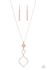 PRE-ORDER - Paparazzi Marrakesh Mystery - Rose Gold - Necklace & Earrings - $5 Jewelry with Ashley Swint