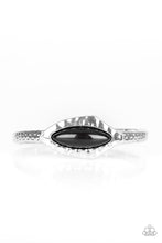 Load image into Gallery viewer, Paparazzi Mason Minimalism - Black Beaded Center - Silver Hammered - Stretchy Band Bracelet - $5 Jewelry With Ashley Swint