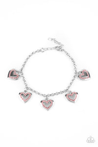 Paparazzi Matchmaker, Matchmaker - Pink Rhinestones - Silver Heart Bracelet - $5 Jewelry with Ashley Swint