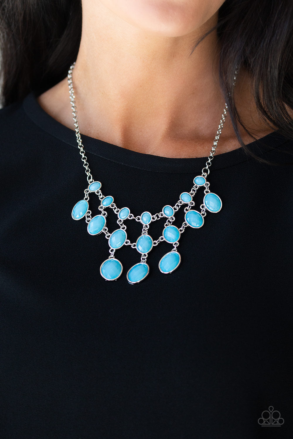Paparazzi Mermaid Marmalade - Blue Gems - Necklace & Earrings - $5 Jewelry with Ashley Swint