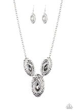 Load image into Gallery viewer, Paparazzi Metro Mystique - Silver - Smoky Marquise Rhinestones - Necklace &amp; Earrings - $5 Jewelry with Ashley Swint