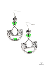 Load image into Gallery viewer, Paparazzi Modern Day Mecca - Green - White Rhinestone - Earrings - $5 Jewelry with Ashley Swint