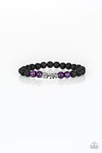 Load image into Gallery viewer, Paparazzi Modern Meditation - Purple Stones - Black Lava Rock Bracelet - $5 Jewelry With Ashley Swint
