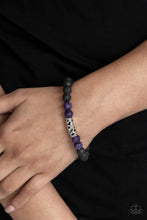 Load image into Gallery viewer, Paparazzi Modern Meditation - Purple Stones - Black Lava Rock Bracelet - $5 Jewelry With Ashley Swint