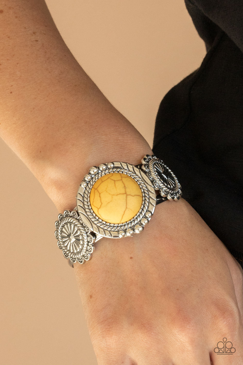PRE-ORDER - Paparazzi Mojave Motif - Yellow Stone - Bracelet - $5 Jewelry with Ashley Swint