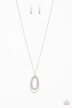 Load image into Gallery viewer, Paparazzi Money Mood - White Rhinestones - Necklace &amp; Earrings - $5 Jewelry with Ashley Swint