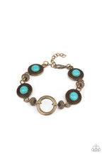 Load image into Gallery viewer, Paparazzi Musical Mountains - Brass - Blue Turquoise Stones - Bracelet - $5 Jewelry with Ashley Swint
