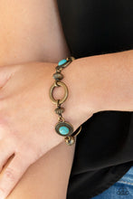 Load image into Gallery viewer, Paparazzi Musical Mountains - Brass - Blue Turquoise Stones - Bracelet - $5 Jewelry with Ashley Swint