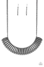 Load image into Gallery viewer, Paparazzi My Main MANE - Black - Gunmetal Studs - Triangles - Necklace and matching Earrings - $5 Jewelry With Ashley Swint