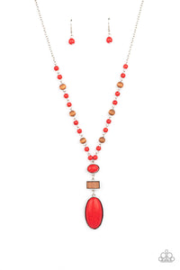 Paparazzi Naturally Essential - Red - Necklace & Earrings - $5 Jewelry with Ashley Swint