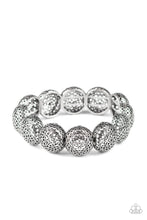 Load image into Gallery viewer, Paparazzi Obviously Ornate - Silver - Flowery Frames - Stretchy Band - Bracelet - $5 Jewelry with Ashley Swint