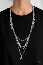 Load image into Gallery viewer, Paparazzi Pearl Pageant - Silver - Lanyard Necklace &amp; Earrings - $5 Jewelry with Ashley Swint