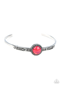 Paparazzi PIECE of Mind - Pink Glassy Bead - Cuff Bracelet - $5 Jewelry with Ashley Swint