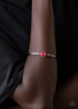 Load image into Gallery viewer, Paparazzi PIECE of Mind - Pink Glassy Bead - Cuff Bracelet - $5 Jewelry with Ashley Swint