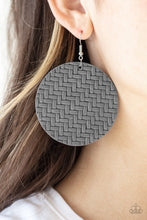 Load image into Gallery viewer, Paparazzi Plaited Plains - Silver - Leather Weave - Earrings - $5 Jewelry with Ashley Swint