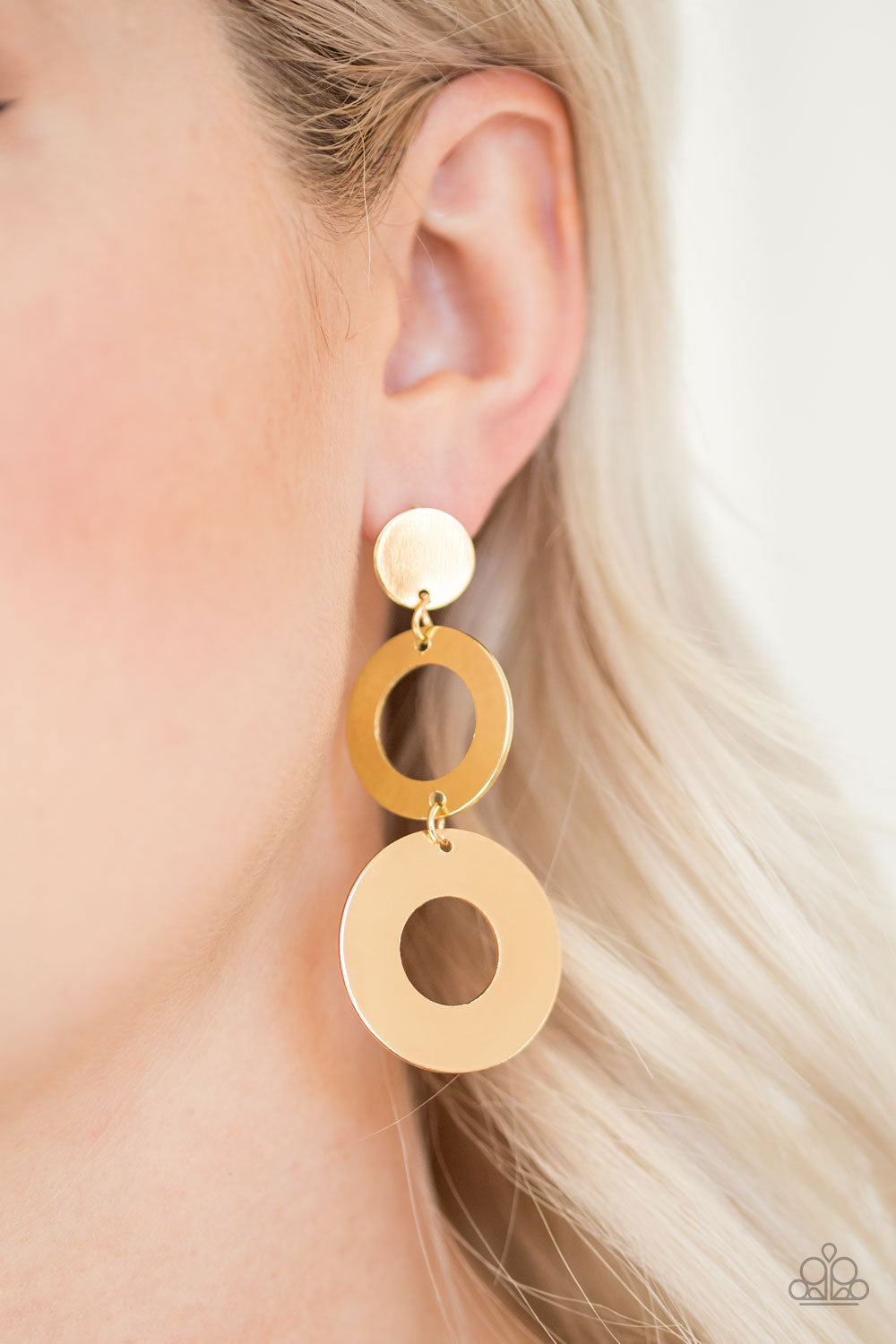 Paparazzi Pop Idol - Gold - Hoops - Post Earrings - $5 Jewelry With Ashley Swint