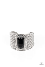Load image into Gallery viewer, PRE-ORDER - Paparazzi Poshly Pharaoh - Black Gem - Silver Cuff Bracelet - $5 Jewelry with Ashley Swint