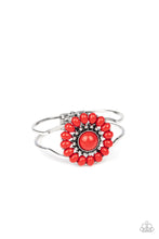 Load image into Gallery viewer, Paparazzi Posy Pop - Red - Silver Studs - Silver Hinged Bracelet - $5 Jewelry with Ashley Swint