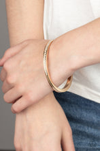 Load image into Gallery viewer, Paparazzi Power Move - Gold - White Rhinestones - Bangle Bracelet - $5 Jewelry with Ashley Swint