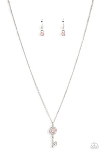 Paparazzi Prized Key Player - Pink - Necklace & Earrings - $5 Jewelry with Ashley Swint