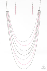 Paparazzi Radical Rainbows - Pink - Silver Chains - Necklace & Earrings - $5 Jewelry with Ashley Swint