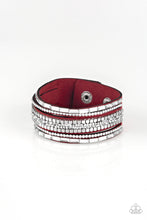 Load image into Gallery viewer, Paparazzi Rebel In Rhinestones - Red - Wrap Snap Bracelet - $5 Jewelry with Ashley Swint