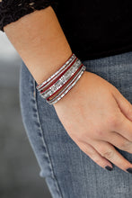 Load image into Gallery viewer, Paparazzi Rebel In Rhinestones - Red - Wrap Snap Bracelet - $5 Jewelry with Ashley Swint