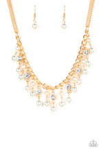 Load image into Gallery viewer, Paparazzi Regal Refinement - Gold - White Rhinestones - Necklace &amp; Earrings - $5 Jewelry With Ashley Swint
