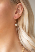 Load image into Gallery viewer, Paparazzi Regal Refinement - Gold - White Rhinestones - Necklace &amp; Earrings - $5 Jewelry With Ashley Swint