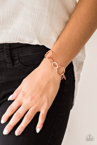 Paparazzi Ring Up The Curtain - Copper - Hammered Shiny Hoops - Bracelet - $5 Jewelry with Ashley Swint