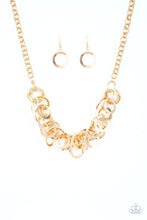 Load image into Gallery viewer, Paparazzi Ringing In The Bling - Gold - Necklace &amp; Earrings - $5 Jewelry with Ashley Swint