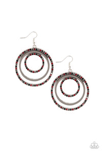 Paparazzi Rippling Refinement - Multi - Glittery Rhinestones - Silver Hoop Earrings - $5 Jewelry With Ashley Swint