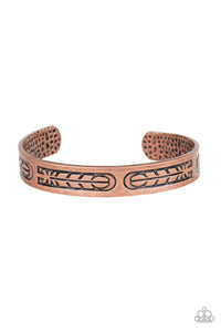 Paparazzi Roost Radiance - Copper - Stamped Feather Antiqued Copper - Cuff Bracelet - $5 Jewelry With Ashley Swint