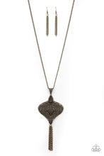 Load image into Gallery viewer, Paparazzi Rural Remedy - Brass - Embossed Ornate Detail - Necklace &amp; Earrings - $5 Jewelry with Ashley Swint